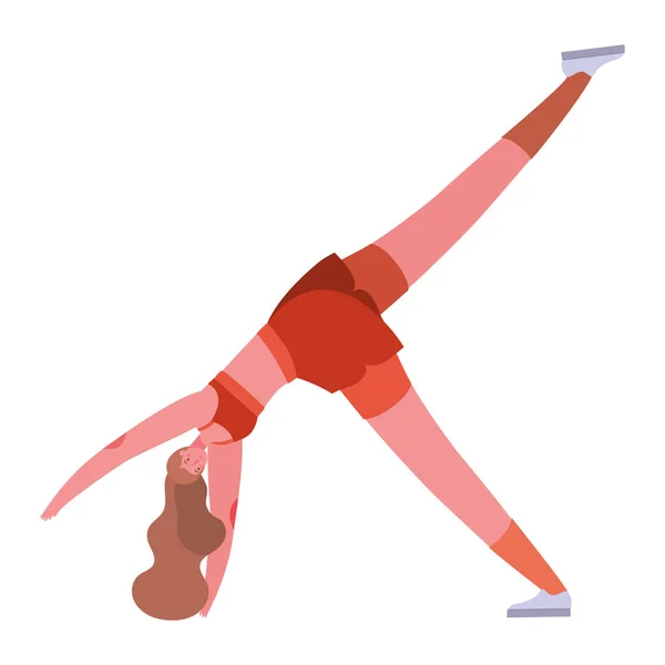 Женщина в спортивной одежде, занимающаяся дизайном вектора йоги — стоковый вектор