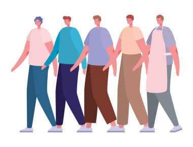 Erkekler günlük kumaş taşıyıcı tasarımı ile avatarlar