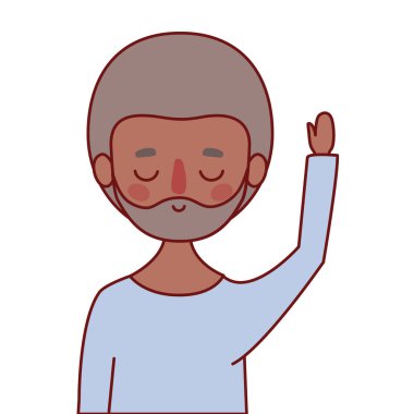 Sakal vektör tasarımı ile izole edilmiş Avatar Adam karikatürü