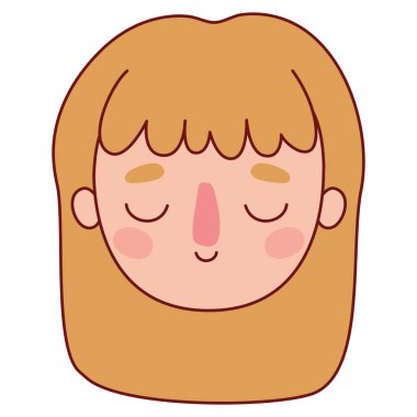 baş kadın çizgi film sarı saç vektör tasarımı ile