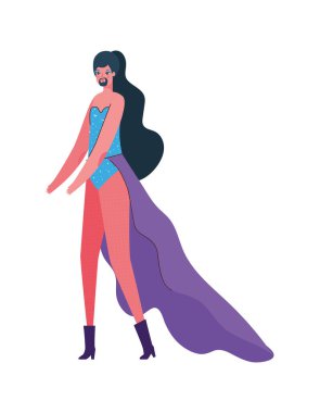 Kostüm vektör tasarımlı travesti adam çizgi filmi