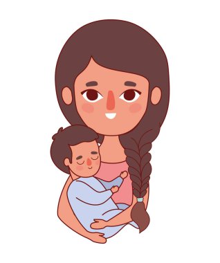 Bebek vektör tasarımlı anne