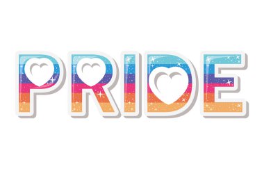 İzole lgtbi gurur metin vektör tasarımı