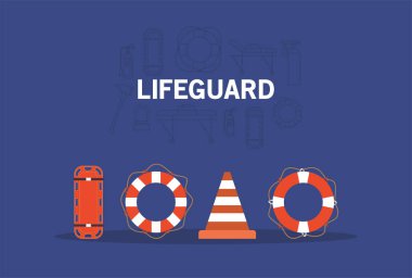 Sedye konisi ve can simidi vektör tasarımı