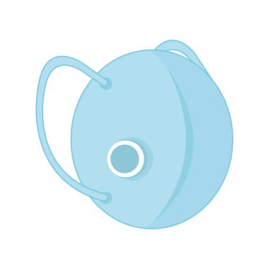 Solunum sistemi vektör tasarımlı yalıtılmış tıbbi mavi maske