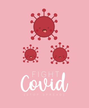 Ölü kawaii covid 19 virüs vektör tasarımı