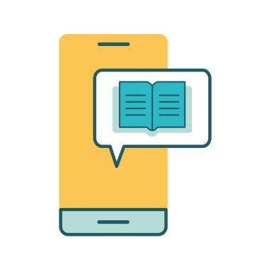 Akıllı telefon hattı ve biçim ikonu vektör tasarımı hakkında kitap