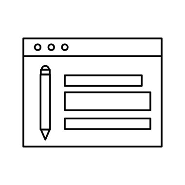 Kalem silueti biçim vektör tasarımı içeren web sayfası