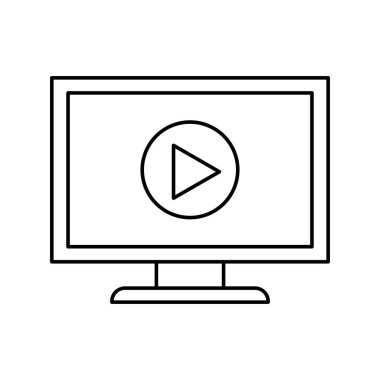 Bilgisayar siluet biçimi ikon vektör tasarımında izole oyun