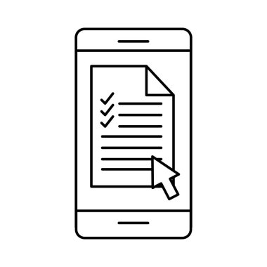 Akıllı telefon siluet biçim ikon vektör tasarımı belgesi