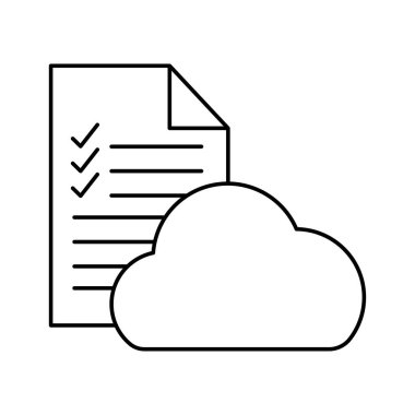 Kontrol işaretleri ve bulut hesaplama biçimindeki siluet biçimi vektör tasarımı içeren belge