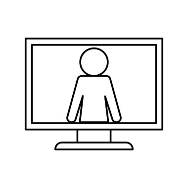 görüntülü sohbet siluet biçim vektör tasarımı bilgisayarda avatar