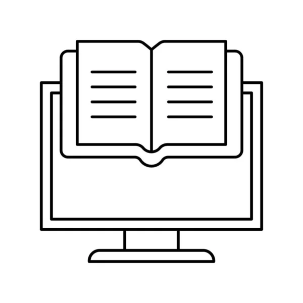 E-Book über Computer Silhouette Stil Ikone Vektor-Design — Stockvektor