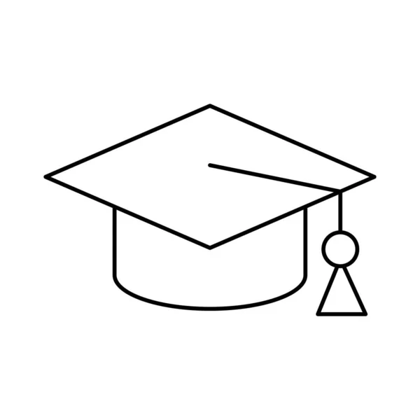 独立した卒業キャップシルエットスタイルのアイコンベクトルデザイン — ストックベクタ