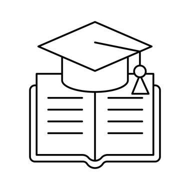 Mezuniyet kapsülü siluet biçim vektör tasarımlı bir e-kitap