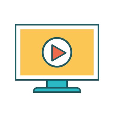 Bilgisayar satırında izole oyun ve biçim ikonu vektör tasarımını doldur