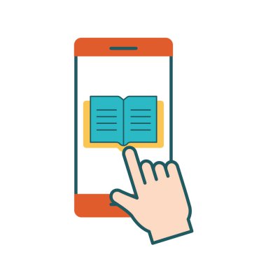 Akıllı telefon hattı ve biçim ikonu vektör tasarımı hakkında kitap