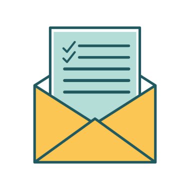 Zarf satırı ve biçim ikonu vektör tasarımı