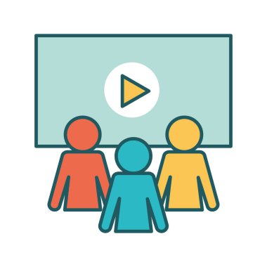 Ekranda ve avatarlardaki izole oyun ve biçim ikon vektör tasarımını doldur