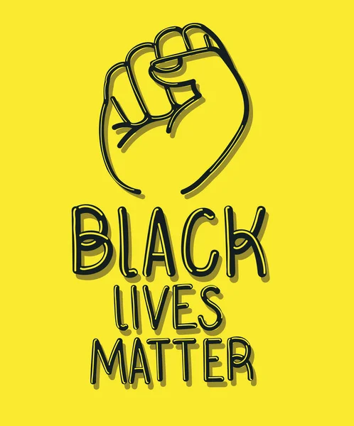 Black lives matter with fist vector design — Stock Vector