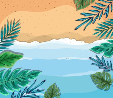 Üst görünüm vektör tasarımlı plaj