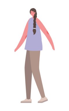 Gelişigüzel giysi vektör tasarımlı Avatar kadın çizgi filmi