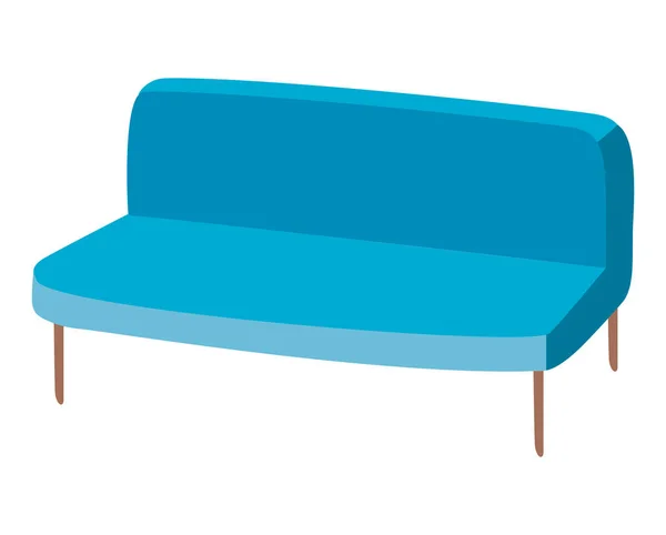 Isoliertes blaues Couch-Vektor-Design — Stockvektor