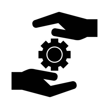 eller arasındaki teçhizat siluet biçim vektör tasarımı