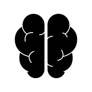 Beyin silueti biçim ikon vektör tasarımı