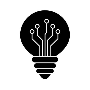 ampul siluet biçim ikon vektör tasarımı içindeki devre