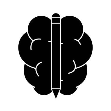 Siluet biçimi simge vektör tasarımlı beyin