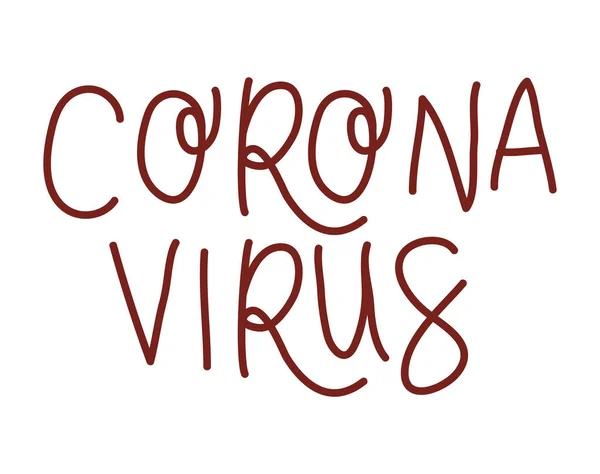 Isolato corona virus testo vettoriale design — Vettoriale Stock