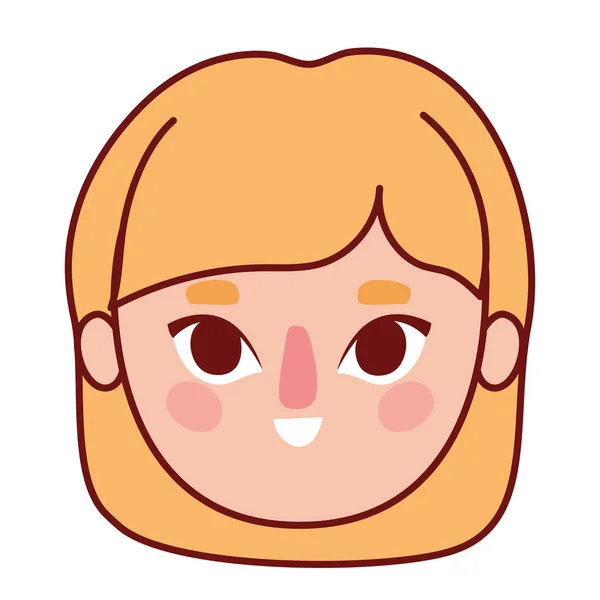 Head woman cartoon with blond hair vector design — Stock Vector