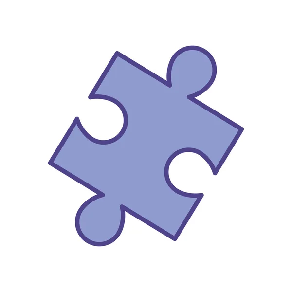 고립된 퍼즐 라인 및 채우기 스타일 아이콘 벡터 설계 — 스톡 벡터