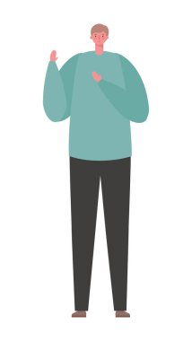 izole edilmiş Avatar adam çizgi film vektör tasarımı