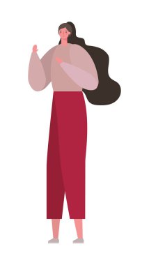 İzole edilmiş Avatar kadın çizgi film vektör tasarımı