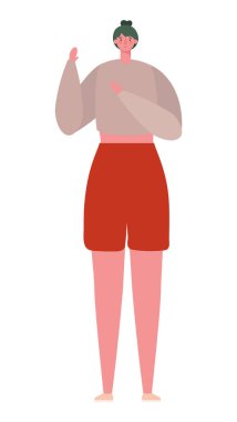 İzole edilmiş Avatar kadın çizgi film vektör tasarımı