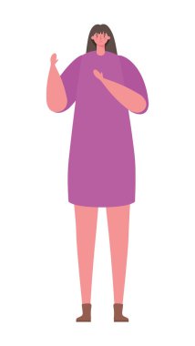 İzole edilmiş Avatar kadın çizgi film vektör tasarımı