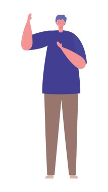 izole edilmiş Avatar adam çizgi film vektör tasarımı