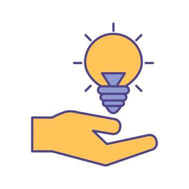 El çizgisi üzerinde izole edilmiş ampul ve biçim ikon vektör tasarımı