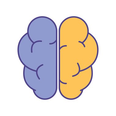 Beyin çizgisi ve biçim ikonu vektör tasarımını doldur