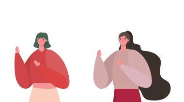 Kadınlar karikatür vektör tasarımını avatarlar