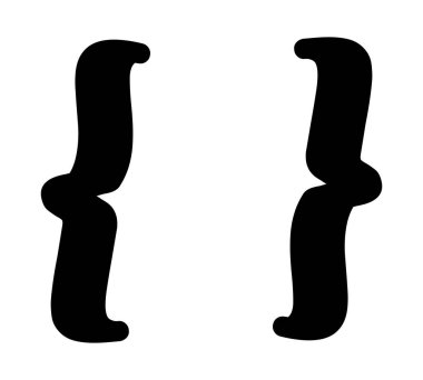 İzole iletişim parantezi ikonları vektör tasarımı