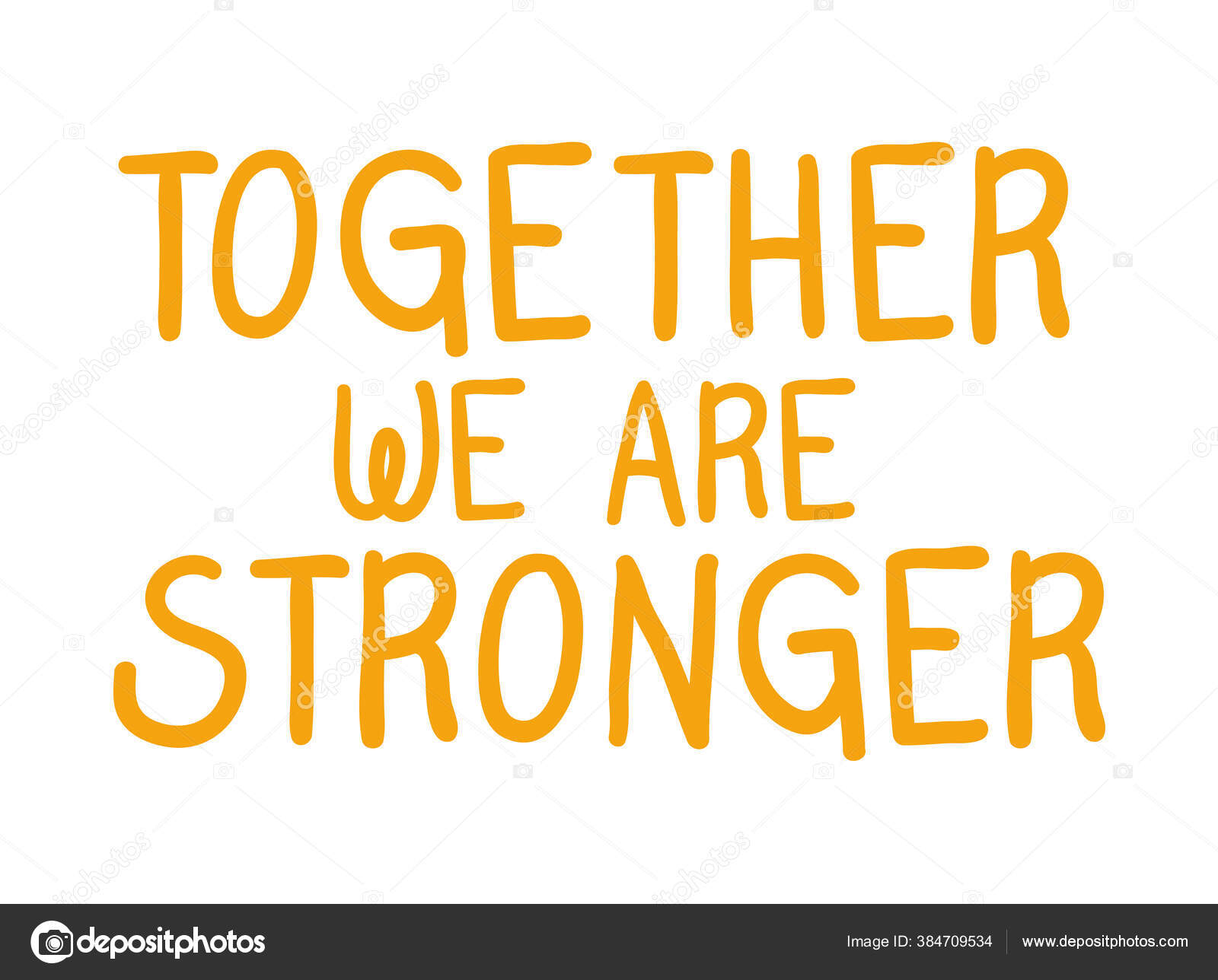 Together we are stronger lettering vector design Stock Vector Image by