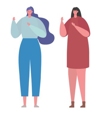 Kadınlar karikatür vektör tasarımını avatarlar