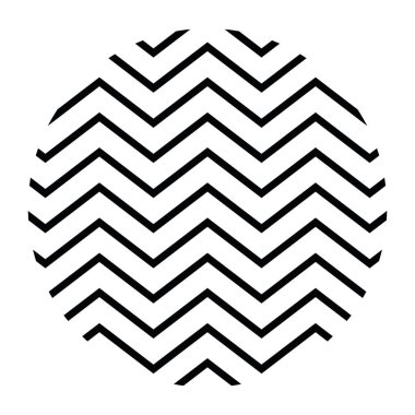 Geometrik ve soyut zig zag daire vektör tasarımı