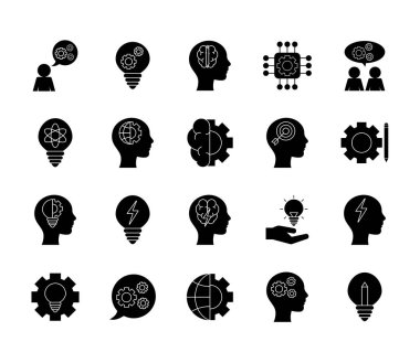 İnovasyon ve fikir siluet biçim ikonu vektör dizaynı