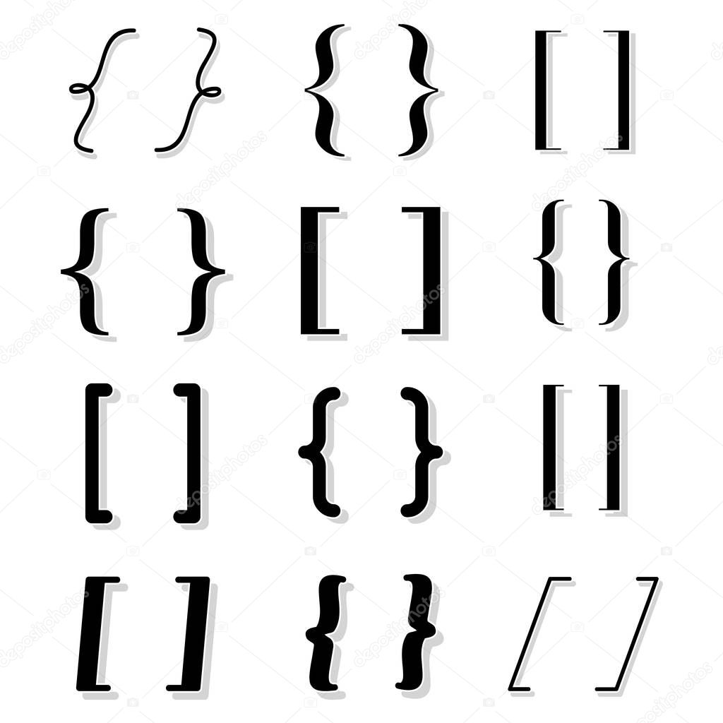 Set of parentheses icons vector design