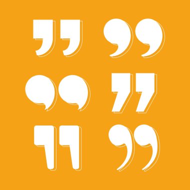 Tırnak işareti vektör tasarımı seti