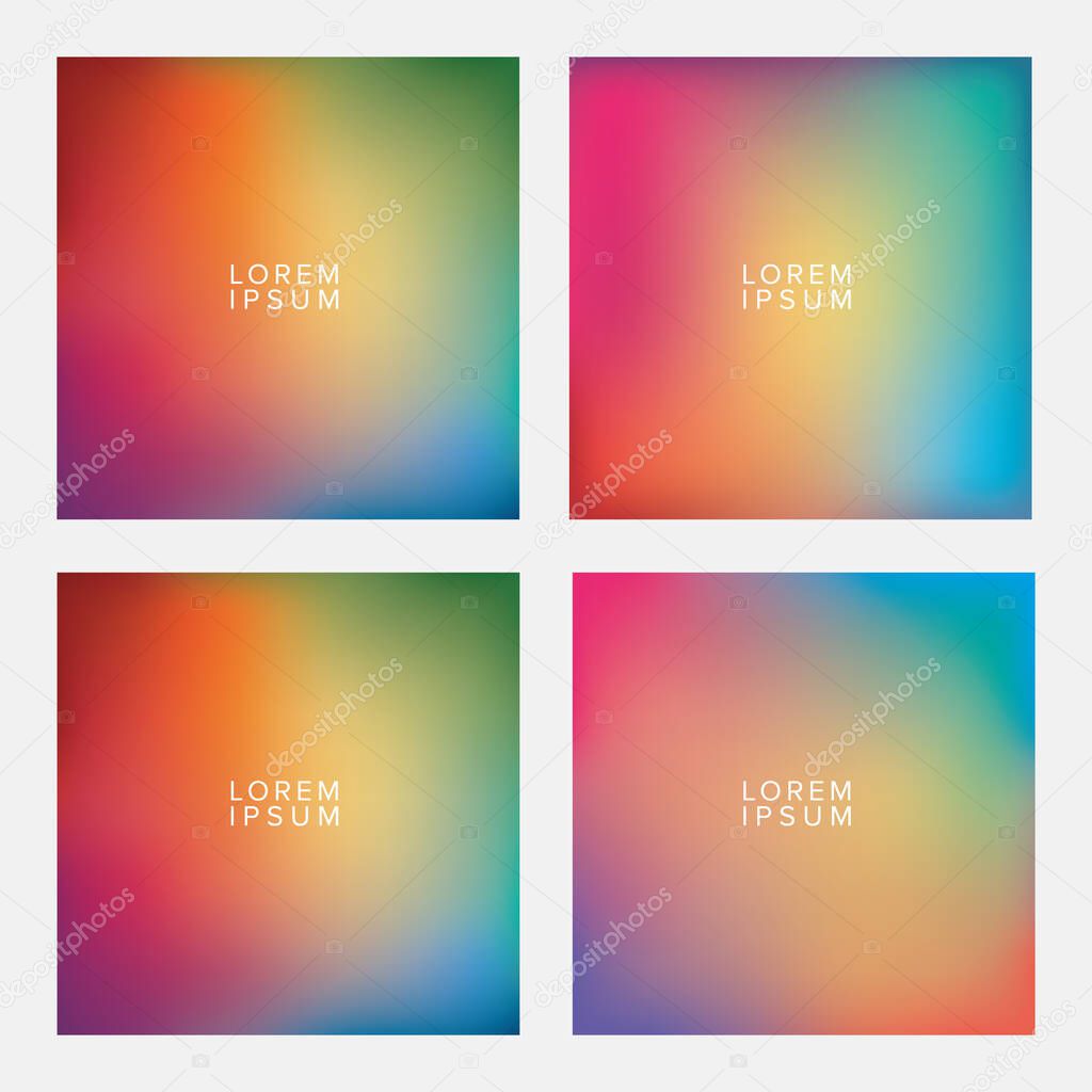 Colorful gradient backgrounds frames with place for text vector design